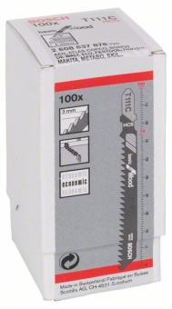 Полотно Bosch Basic for Wood / пилка для лобзика по дереву быстрый грубый пропил (T 111 С) упаковка 100 шт 2608637878